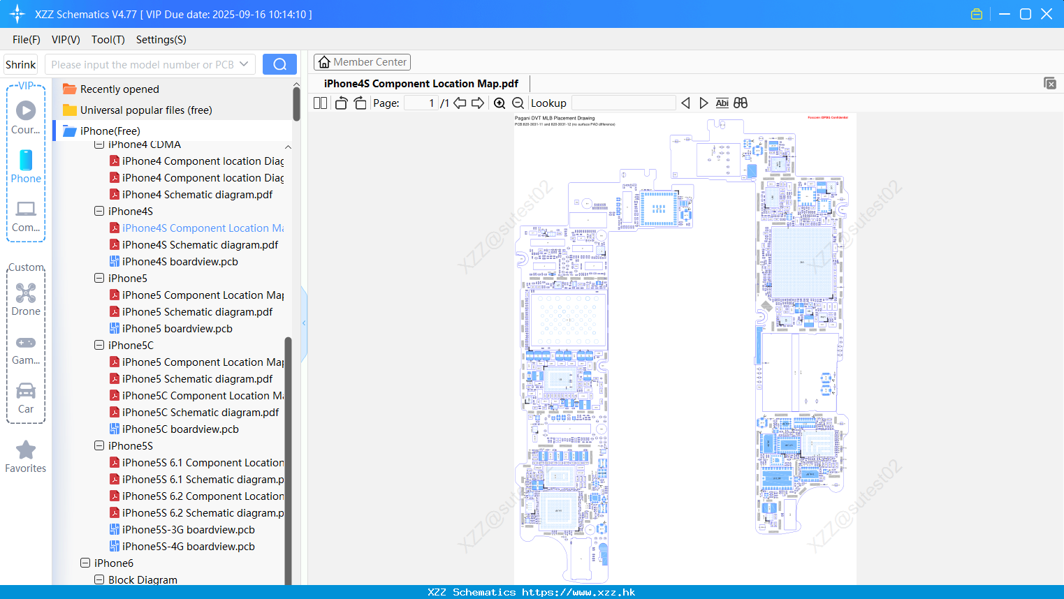 IPhone4S Component Location Map